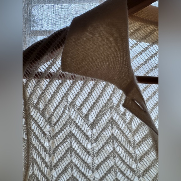 J. Crew 100% Cashmere pointelle button-up short-sleeve cardigan in S - Picture 7 of 15